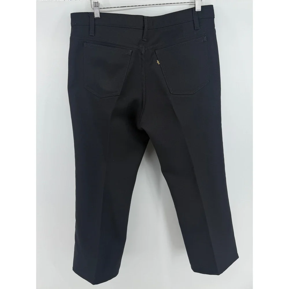 Vintage Levi's Pants Men W36 L29 Black Action Slacks Dacron Polyester USA
